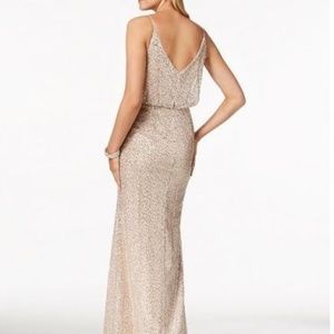 ADRIANNA PAPELL SEQUINED BLOUSON GOWN